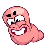 😂 червь, мультфильм, смех, плач, счастливый telegram sticker