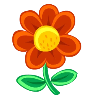 🌺 Blume, Natur, Pflanze, Blumenmuster, Orange telegram sticker