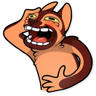 😂 Katze, Tier, lachend, lustig, Cartoon, Aufkleber telegram sticker