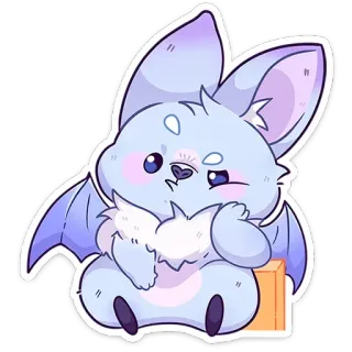 🤔 Fledermaus, Tier, Niedlich, Cartoon, Aufkleber, Säugetier, Kawaii, Illustration whatsapp sticker