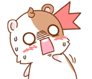 😱 햄스터, 귀여운, 걱정하는, 표정, 카와이 telegram sticker