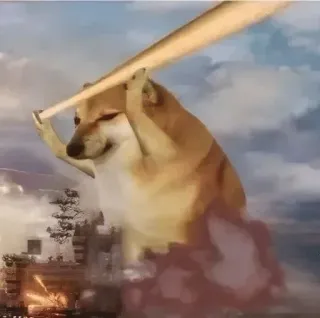 😏 Cheems doge, meme, cheems, chó, laser, hài hước telegram sticker