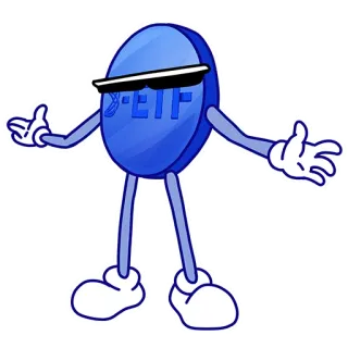 😎 ETF การ์ตูน, เงิน, แว่นกันแดด, การเงิน, การลงทุน, ETF, เท่ telegram sticker