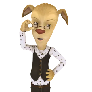😠 animal, dessin animé, chien, lunettes, intelligent telegram sticker