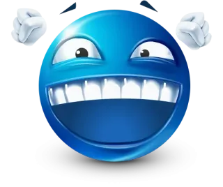 🤩 Emoji, Meme, Reacción, Risa, Señalando, Cara azul whatsapp sticker