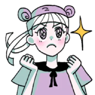 👊 sticker, dessin animé, en colère, fille, mignon, illustration, animé telegram sticker
