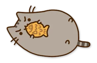 🍪 Pusheen Katze, Pusheen, Fisch, Cartoon, süß, Tier telegram sticker