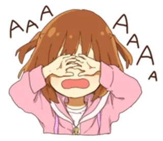 😭 AAAA Anime, Niedlich, Cartoon, Verängstigt, Mädchen telegram sticker