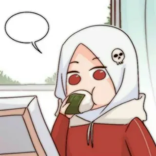 📚 Hiyab, Anime, Manga, Dibujos animados, Mujer, Musulmán/Musulmana, Comida telegram sticker