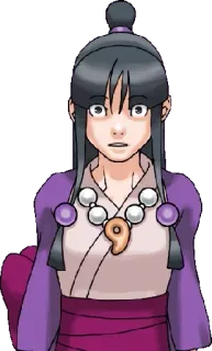 😦 Maya Fey Ace Attorney びっくり, ショック, アニメ, 霊媒師, ゲーム telegram sticker