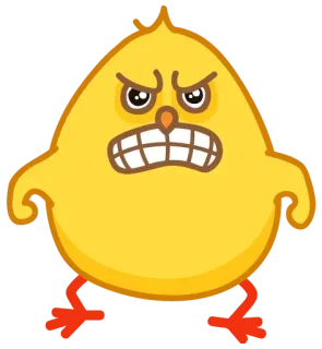 😬 wütend, Vogel, Küken, Cartoon, lustig, Tier whatsapp sticker