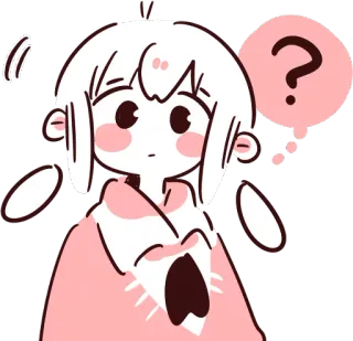 ❓ Anime, Carino, Domanda, Confuso, Kawaii, Adesivo whatsapp sticker