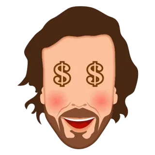 🤑 Geld, Dollarzeichen, Gesicht, Gier, Emoji telegram sticker