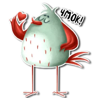 😘 Чмок! птица, сердце, милый, поцелуй, мультфильм whatsapp sticker