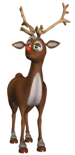 ⛄ Rudolph กวางเรนเดียร์, คริสต์มาส, วันหยุด, รูดอล์ฟ, การ์ตูน, สัตว์ whatsapp sticker