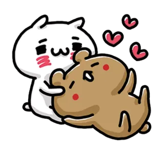 💙 dibujos animados, amor, corazón, lindo, animal, kawaii telegram sticker