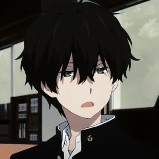 📜 anime, boy, black hair, school uniform, character telegram sticker