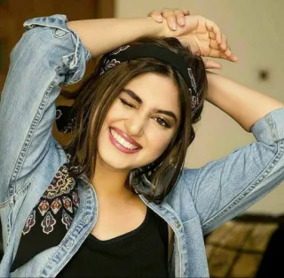 🤪 woman, girl, smiling, winking, headband, denim jacket telegram sticker