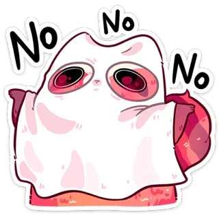 👻 No No No ghost, spooky, halloween, cute, cartoon, sheet, no telegram sticker