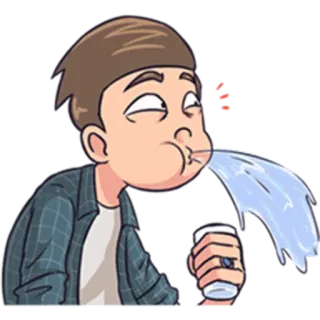 😅 Desenho animado, Cuspir, Água, Nojo, Reação, Expressão whatsapp sticker