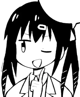 ⚪️ anime, cartone animato, ragazza, schizzo, manga, ritratto telegram sticker
