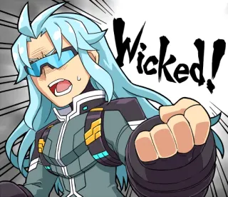 Azure Striker GUNVOLT :: @line_stickers whatsapp stickers