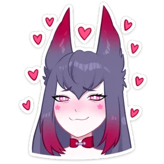 🥰 Anime, Kartun, Hati, Cinta, Lucu, Rubah, Kawaii whatsapp sticker