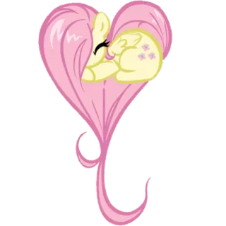 💛 Fluttershy My Little Pony Fluttershy, pony, corazón, lindo, dibujos animados, dormir, sueño telegram sticker