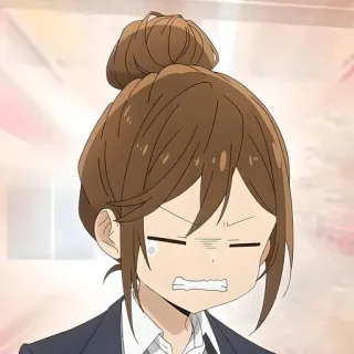 😣 อนิเมะ, รำคาญ, ผู้หญิง, ผู้หญิง, การ์ตูน, โฮริมิยะ whatsapp sticker