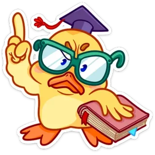 ☝️ pato, professor, livro, educação, zangado, óculos, chapéu de formatura telegram sticker