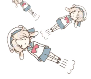 🌬 Anime, Colegiala, Conejo, Lindo, Volando whatsapp sticker