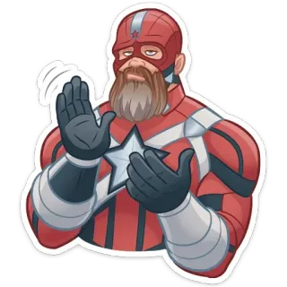 👏 Red Guardian marvel, superhéroe, red guardian, aplaudiendo, personaje telegram sticker
