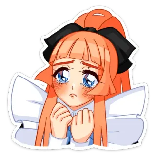 🥺 Аниме, Мультфильм, Милый, Девушка, Иллюстрация, Наклейка whatsapp sticker