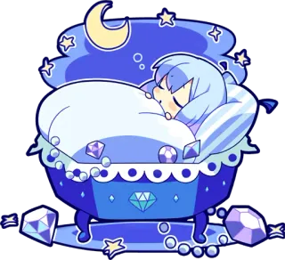😴 tidur, kartun, anime, malam, bulan, bintang, mimpi telegram sticker