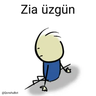 😓 Zia üzgün cartoon, sad, upset, melancholy, stick figure telegram sticker