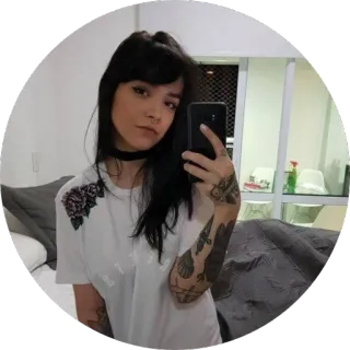 😸 Selfie, Mulher, Tatuagem, Retrato, Garota, Morena telegram sticker