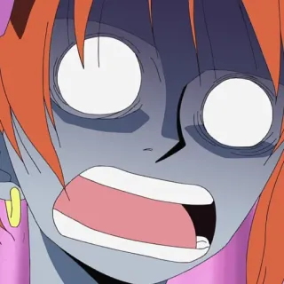 😨 Nami One Piece Anime, Chocado, Desenho animado, Reação, Engraçado, Nami telegram sticker