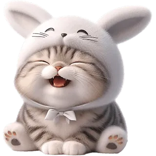 🤣 猫, 小猫, 可爱, 动物, 兔子, 宠物 telegram sticker