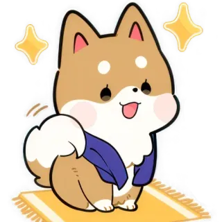 🥹 犬, 柴犬, かわいい, 漫画, 動物, ペット, 星, カワイイ telegram sticker