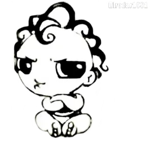 😏 Baby, Cartoon, Wütend, Figur telegram sticker