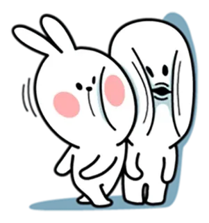 😡 かわいい, うさぎ, 動物, アニメ, カワイイ, 友情 telegram sticker