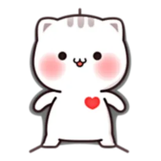 💗 cat, kawaii, sticker, cute, heart, cartoon telegram sticker