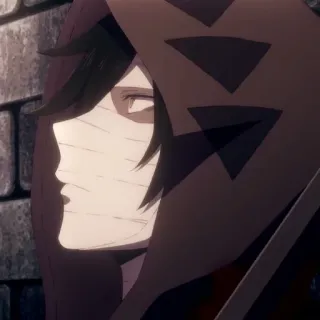 🖤 Isaac Foster Angels of Death Anime, Karakter, Isaac Foster, Angels of Death, Perban, Hoodie telegram sticker