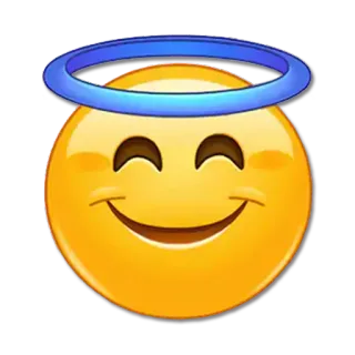 😇 Emoji, Smiley, Ángel, Aureola, Feliz, Lindo, Dibujos animados whatsapp sticker