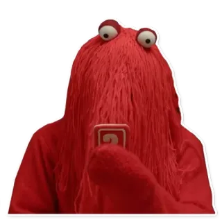 🤔 Red Guy Don't Hug Me I'm Scared 人形, 赤, モンスター, シュール, ホラー, ウェブシリーズ telegram sticker
