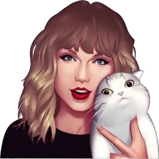 ✌️ Geste de la main, Chat, Animal, Portrait, Femme, Personne telegram sticker