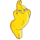 💃 plátano, dedo corazón, dibujos animados, gracioso, grosero telegram sticker