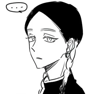 😐 ... Мультфильм, Аниме, Девушка, Выражение, Размышление, Облачко мыслей telegram sticker