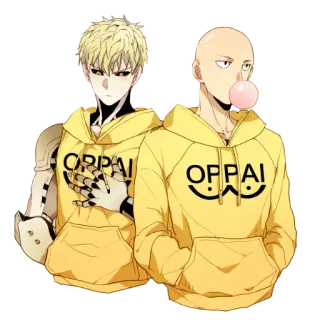 👥 Saitama One-Punch Man OPPAI one-punch man, saitama, genon, oppai, anime, manga, hero telegram sticker