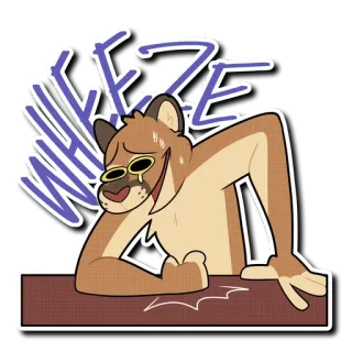🤣 WHEEZE dyszenie, śmiech, zwierzę, kot, mem, śmieszne telegram sticker